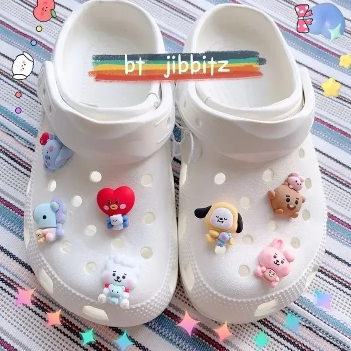 BT21 2026 Koya RJ Shooky Man Chimmy Cooky DIY Cartoon Cute Shoe Buckle Three-dimensional Shoe Flower Decoration Detachable