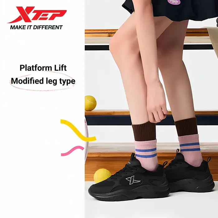 Xtep chaussures pour femmes décontractées coussin respirant Style de rue durabilité loisirs Absorption des chocs baskets de marche souples 875318320047