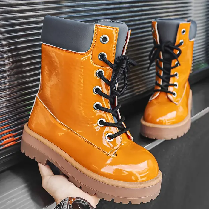 Baskets montantes grande taille 44 45 bottes de moto de créateur pour hommes mode décontractée hauteur augmentée plate-f