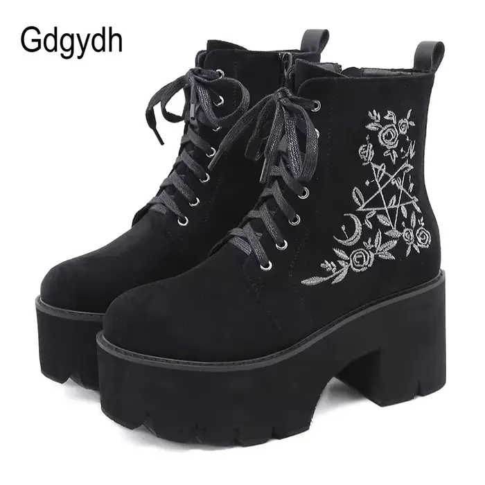 Gdgydh – Bottes à Plateforme en Cuir Suédé pour Femme