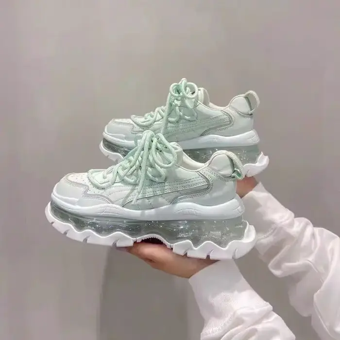 Baskets Respirantes à Plateforme pour Femme, Chaussures de dehors, de Course, de Tennis, Beige, Prin