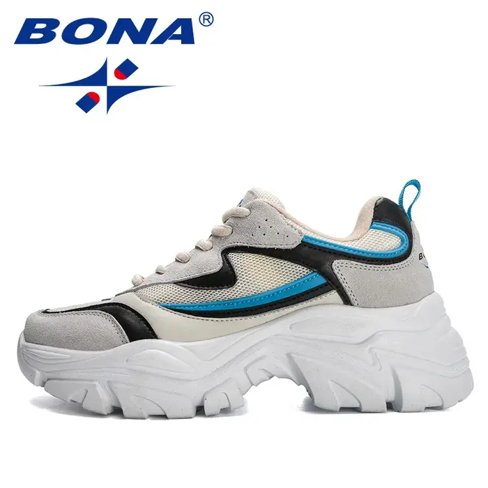 BONA-Baskets d'extérieur légères et respirantes pour femme, chaussures de marche à plateforme, nouve