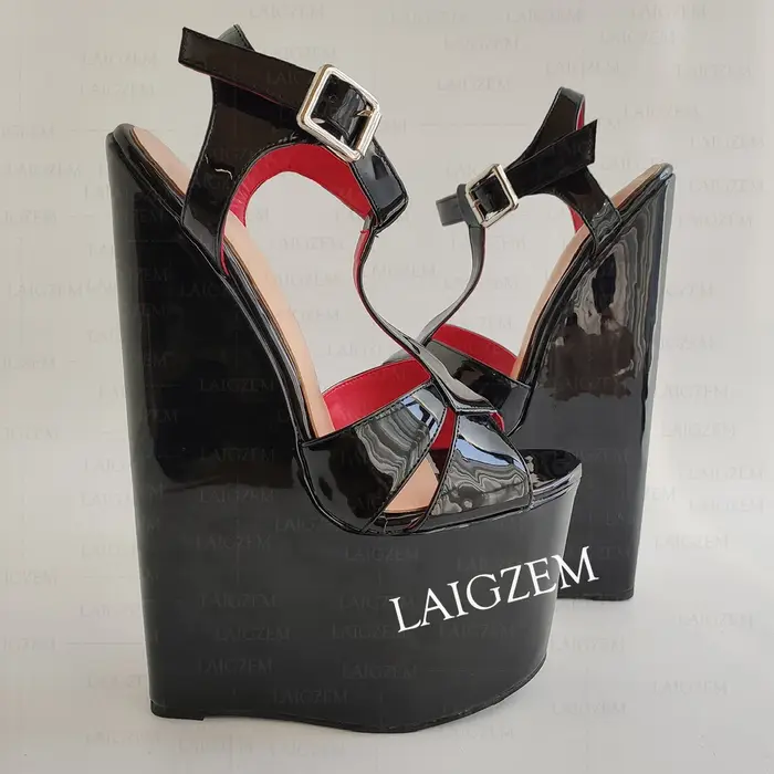 BERZIMER – sandales à plateforme de 10CM pour femmes, talons hauts super hauts de 25CM, escarpins fa