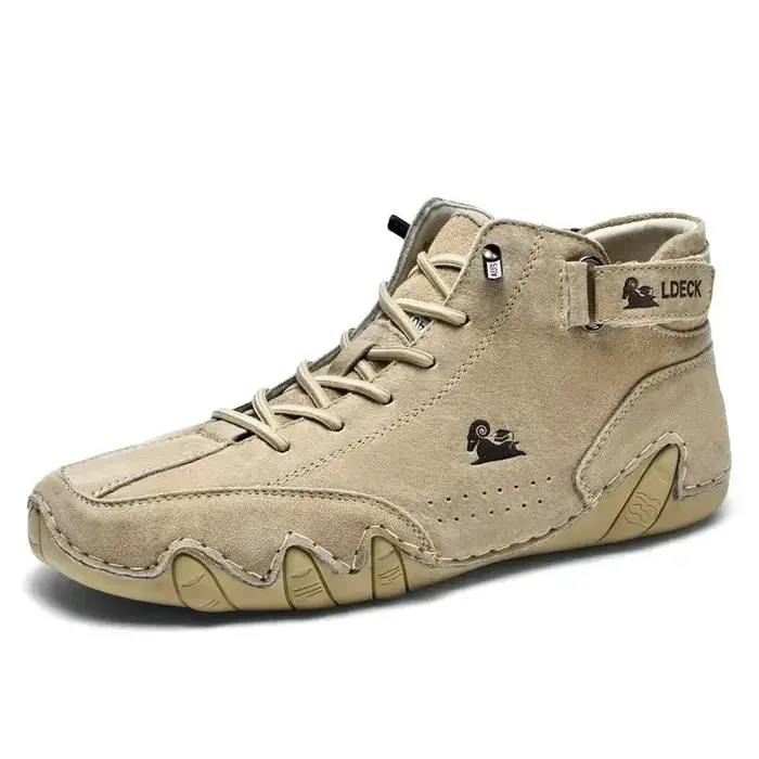Nouvelles baskets décontractées en cuir pour hommes, chaussures montantes de moto, mocassins de luxe