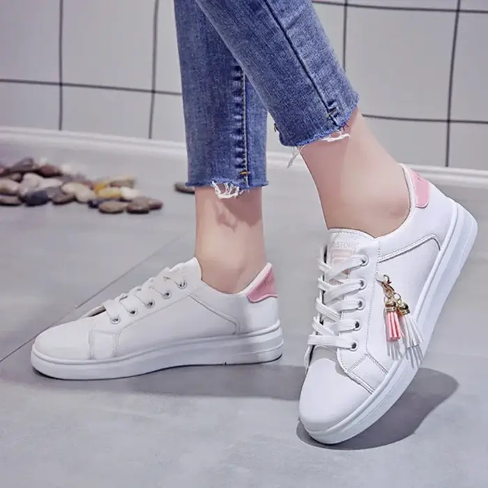 Baskets légères en cuir PU pour femmes