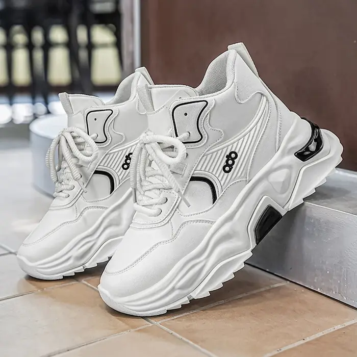 Chaussures montantes décontractées pour homme en cuir PU résistant à l'usure, nouvelle collection au