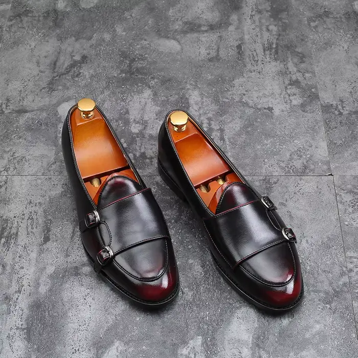 Homme chaussures en cuir mocassins designer mode Slip-on Original décontracté confortable Double monkstrap robe chaussure