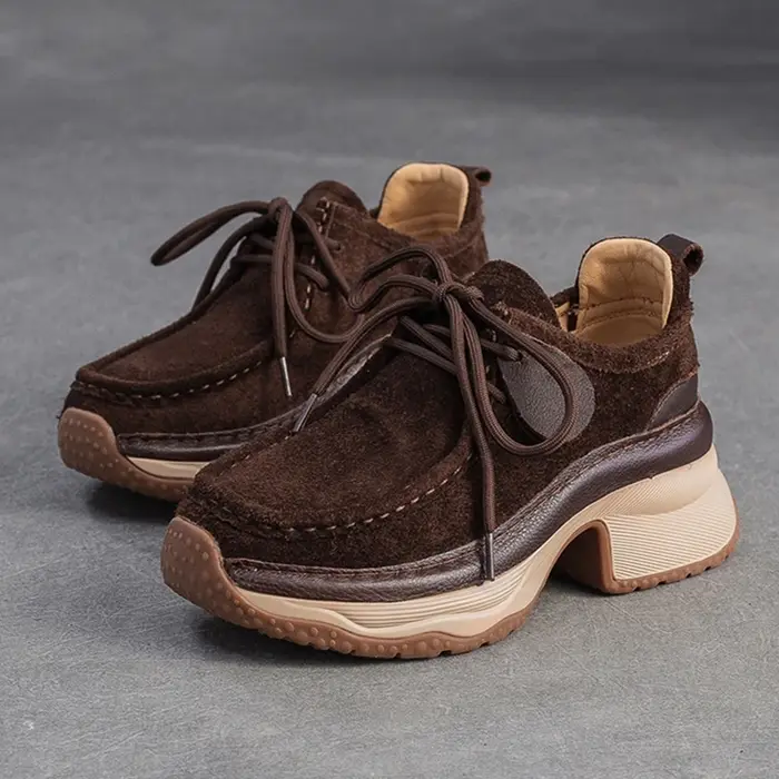 AIYUQI baskets pour femmes chaussures en cuir véritable à semelles épaisses