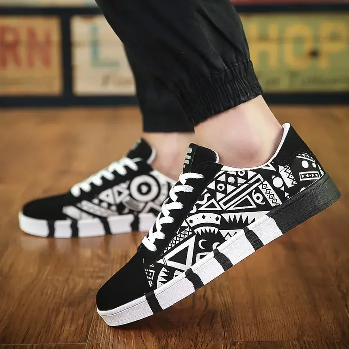 Baskets pour hommes mode Graffiti chaussures décontractées