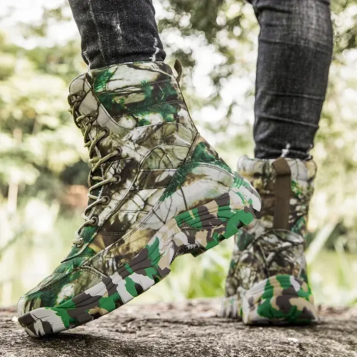 Nouveaux hommes bottes tactiques désert chasse randonnée chaussure à lacets en plein air cheville mâle étanche sécurité escalade chaussure formation armée botte