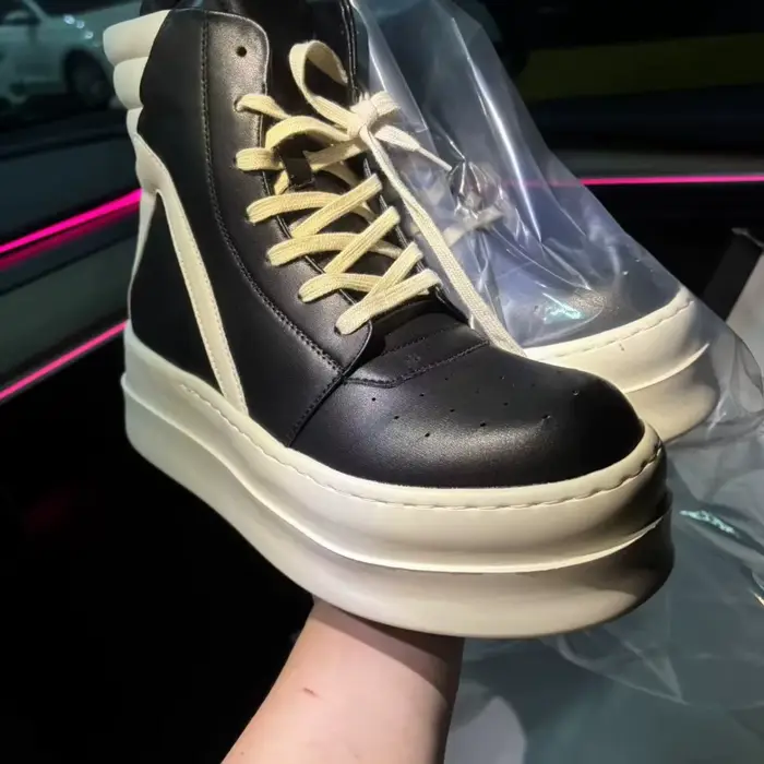 Chaussures décontractées pour hommes et femmes, Owens, en cuir véritable, à semelle épaisse, platefo