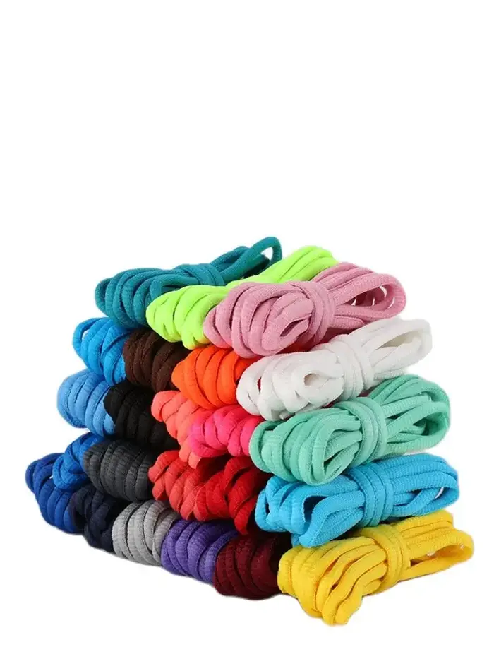 Lacets de chaussures ovales 24 couleurs lacets athlétiques demi-ronds pour chaussures de Sport/cours