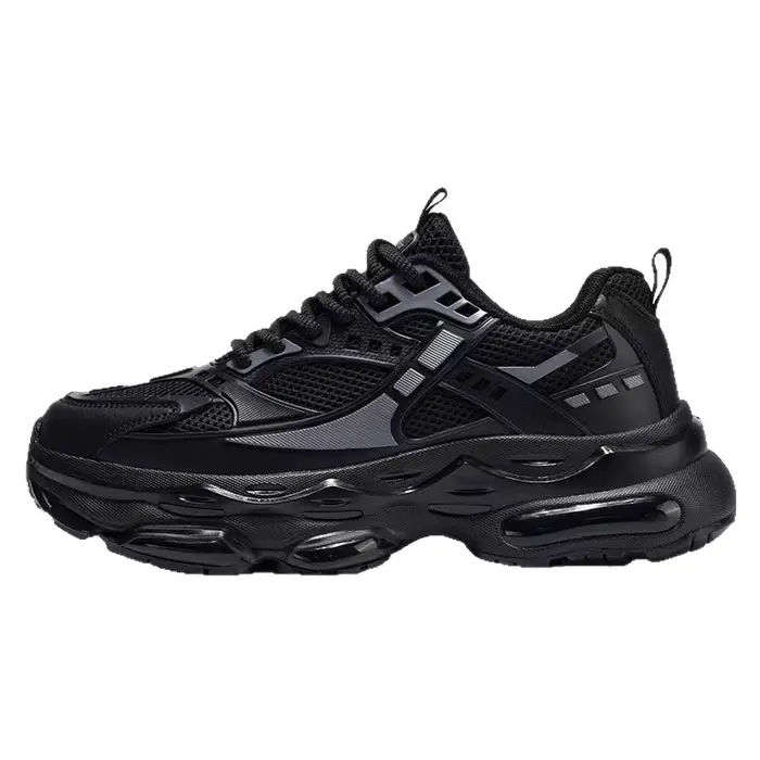Chaussures de sport décontractées pour hommes en noir pur luxueuses