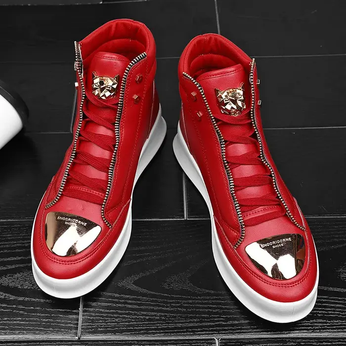 Chaussures de skateboard en cuir pour hommes