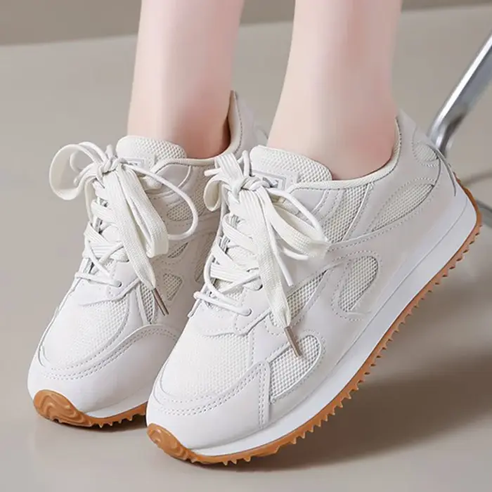 Baskets à lacets grises pour femmes