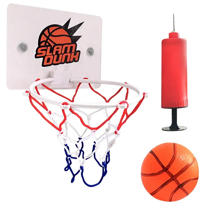 Cerceau de basket-ball à ventouse avec 2 balles, panier de basket-ball d'intérieur mural, accessoire
