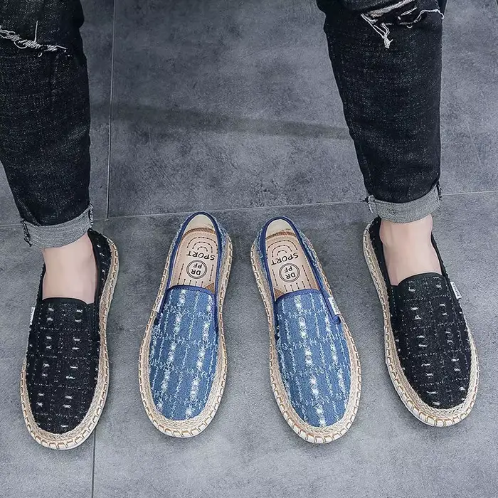 2026 mocassin masculin respirant chaussures en toile décontractées semelle intérieure en chanvre