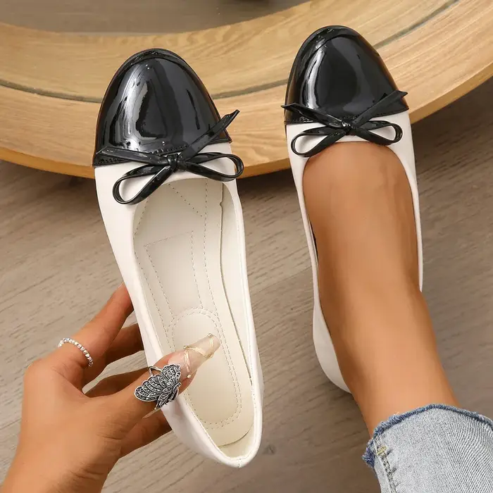 Chaussures plates classiques pour femmes, mocassins souples à enfiler, ballerines à bout rond, chaus
