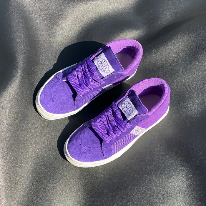 Baskets mi-hautes violettes automne-hiver pour le quotidien