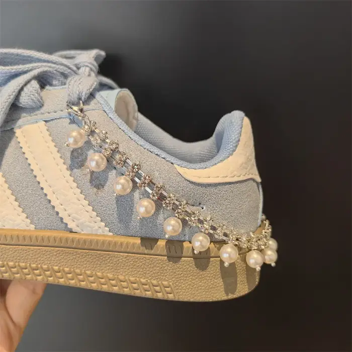 Chaîne de chaussures en métal strass étoiles coeurs nœud pendentif femmes