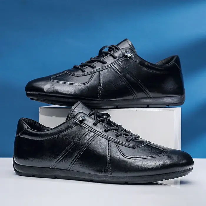 Chaussures pour hommes, nouvelles chaussures décontractées en cuir, semelle souple, légères, ventilé
