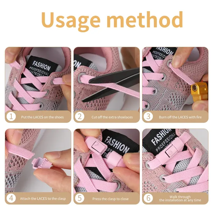 Lacets élastiques plats sans attaches, 8MM de largeur, baskets pour enfants et adultes, sans cravate