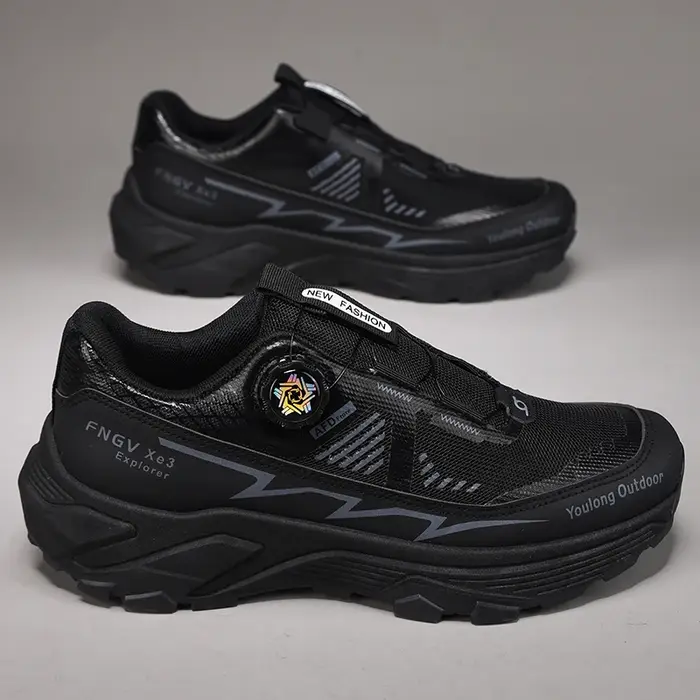 Chaussures de randonnée pour hommes, baskets tendance et stylées, maille respirante avec boucle rota