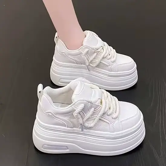 Baskets à plateforme pour femmes, chaussures de Sport à lacets, bout rond, confortables, semelle épa