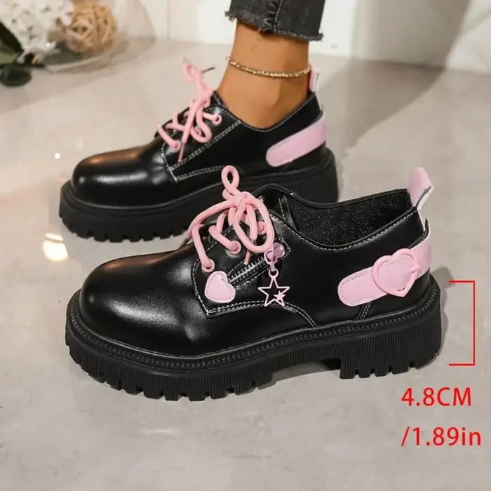 Chaussures Femme Printemps-Automne 2026 Nouveauté Tendance Luxe Designer Semelle Épaisse Confortable Grande Taille Noires