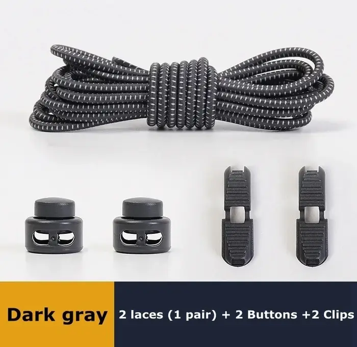 New1 paire de lacets sans cravate 1 seconde de lacet élastique rond en plastique à verrouillage rapide adapté à tous