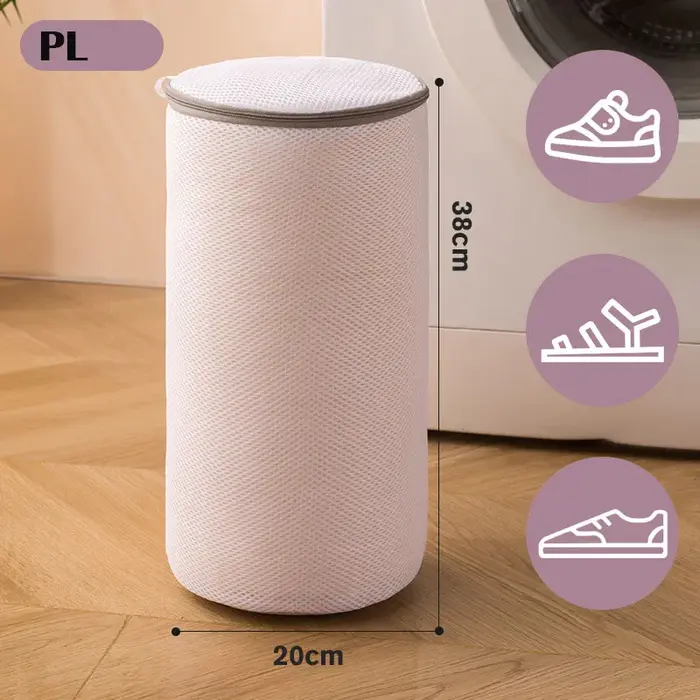 Sac de lavage pour chaussures, sac de nettoyage réutilisable et lavable en machine avec fermeture éc