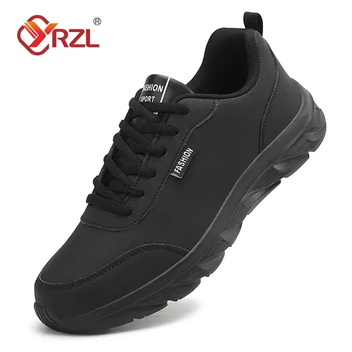 YRZL chaussures de course pour hommes en cuir artificiel imperméable léger antidérapant confortable baskets de Sport