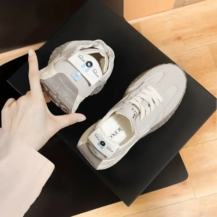Baskets à semelle épaisse pour femmes FOXER, nouvelle collection 2026, chaussures à lacets souples e