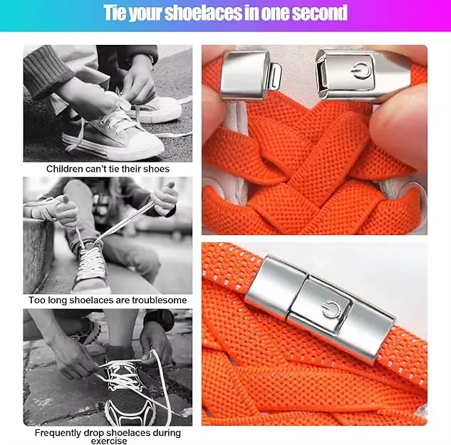 10 pièces lacets boucle serrure métal à dégagement rapide sans cravate lacets de chaussures élégant presse-sur boucle serrures-sans tracas, ajustement réglable