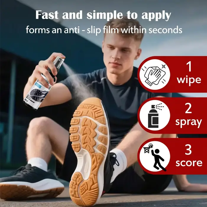 Spray Adhérent pour Chaussures 50ml – Améliorateur de Traction Antidérapant – Liquide pour Semelles Antidérapantes –