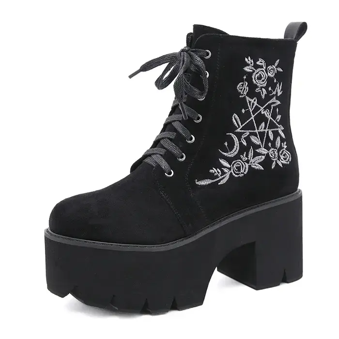 Gdgydh – Bottes à Plateforme en Cuir Suédé pour Femme
