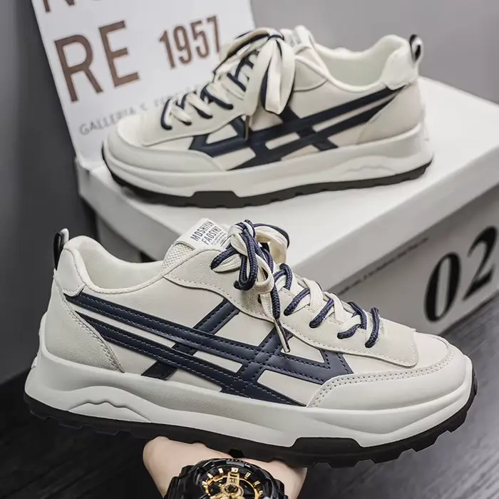 Baskets en cuir à lacets pour hommes 2026 – Tendance