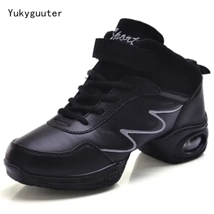 Chaussures de danse femme dames moderne semelle souple Jazz baskets en cuir respirant léger