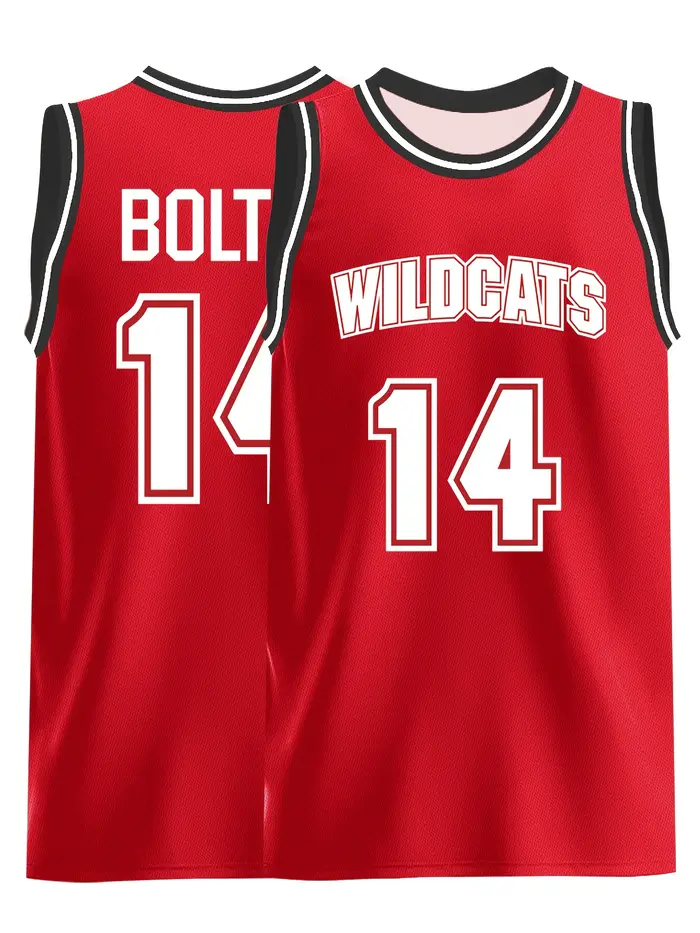 Maillot de basket rouge # 14 Sweat-shirt décontracté sportif – Coupe respirante et décontractée, ada