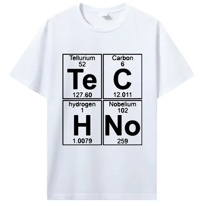 T-shirt humoristique Techno Tableau Périodique pour Hommes 100% Coton