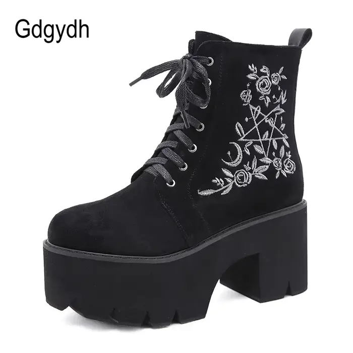 Gdgydh – Bottes à Plateforme en Cuir Suédé pour Femme