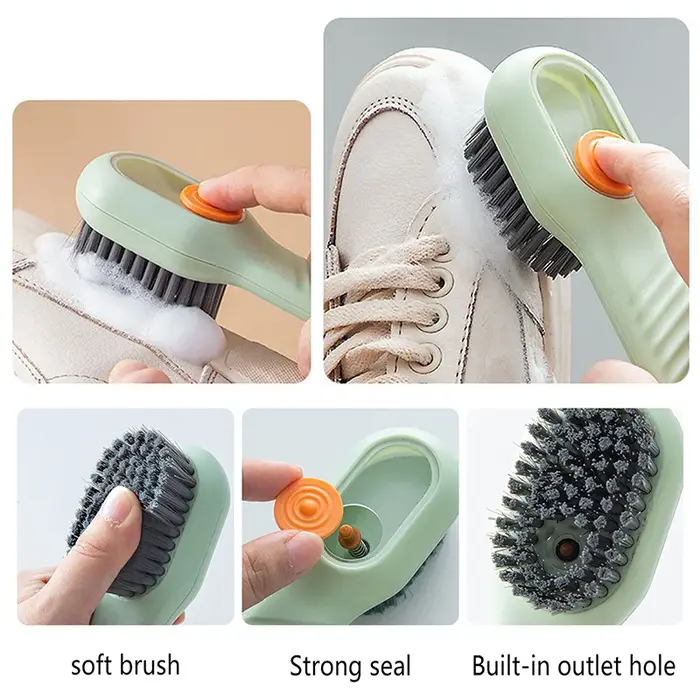 Brosse à chaussures à décharge automatique de liquide, nettoyage en profondeur multifonctionnel, poi