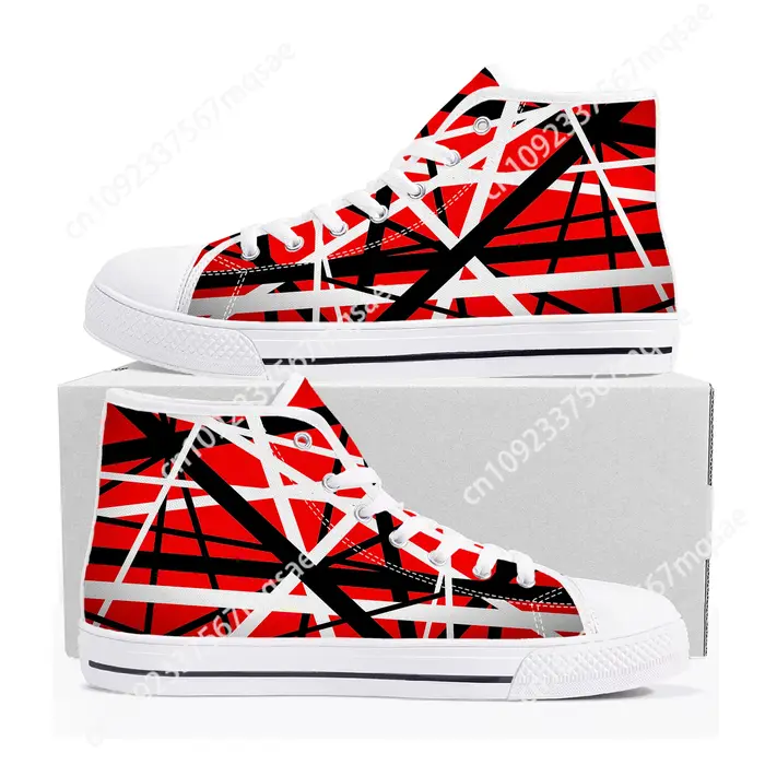 Van Evh 5150 rayures Halen baskets hautes hommes femmes adolescent haute qualité toile Sneaker 1984 décontracté Couple chaussures chaussure personnalisée