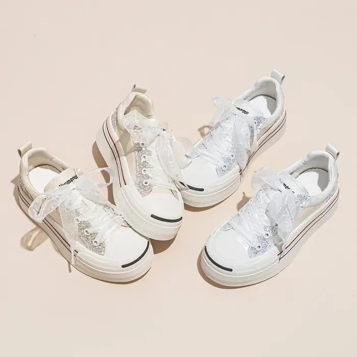 CICIYANG Baskets pour femmes, Nouvelle collection Printemps 2026, en cuir croûte, à semelle épaisse,