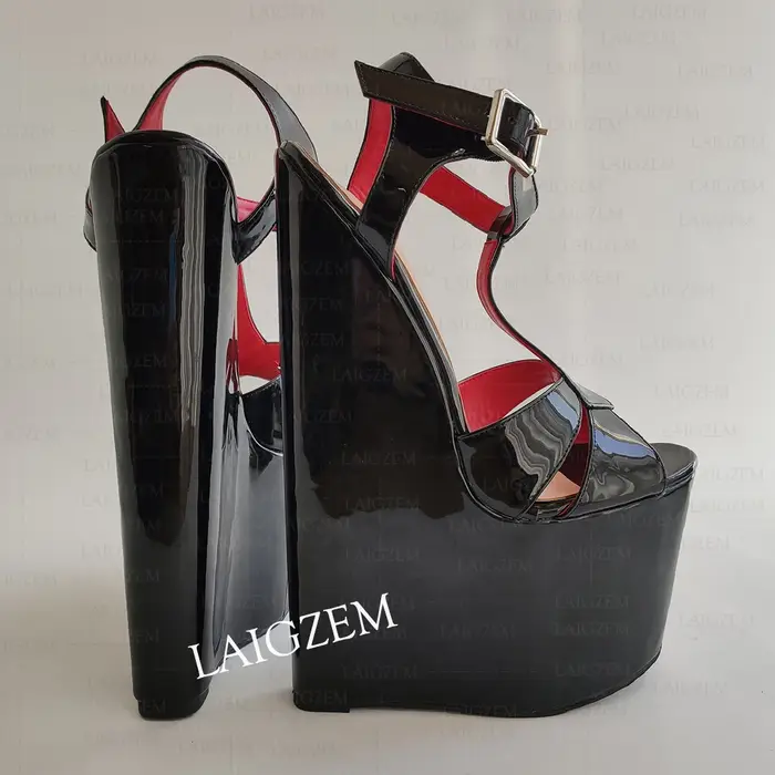 BERZIMER – sandales à plateforme de 10CM pour femmes, talons hauts super hauts de 25CM, escarpins faits à la main, chaussures pour femmes, grande taille 38 42 45 47
