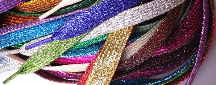 16 couleurs 110 cm paillettes brillantes or et argent lacets lumineux colorés Sneaker chaussures de Sport