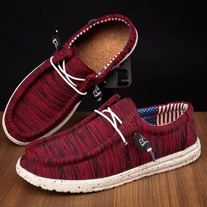 Mocassins bateau respirants pour hommes 2026 – Chaussures décontractées légères en toile à lacets – 