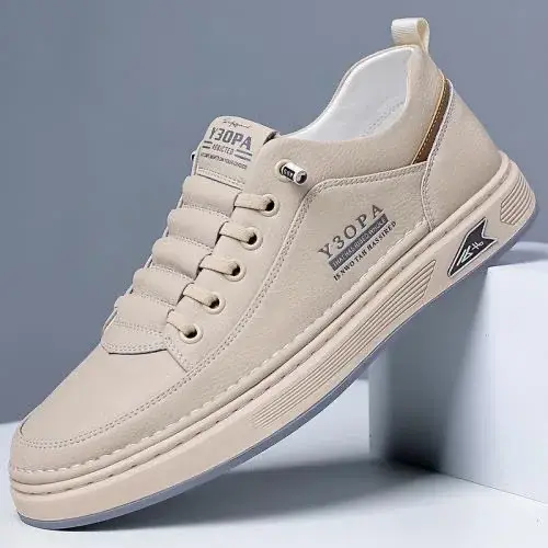 Chaussures décontractées en cuir pour hommes 2026 – Baskets respirantes à enfiler, plateformes, seme