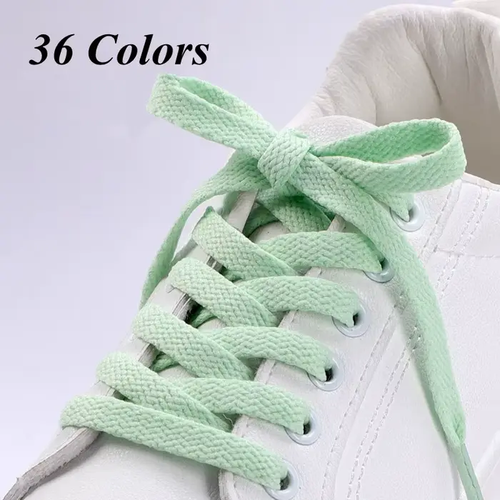 1 paire de lacets plats pour baskets 36 couleurs lacets de chaussures en tissu blanc noir lacets de