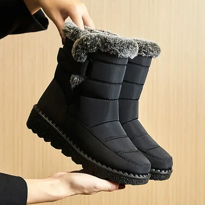 Bottes de neige plates imperméables pour femmes